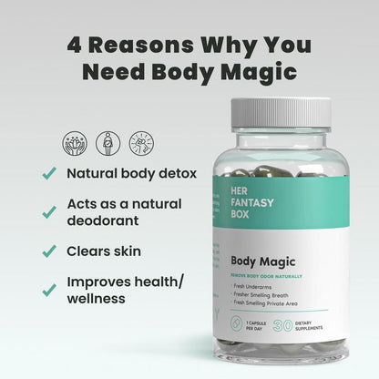 Say Goodbye to Odor with Body Magic Chlorophyll Pills - Detox, Freshen, and Support Healthy Skin!